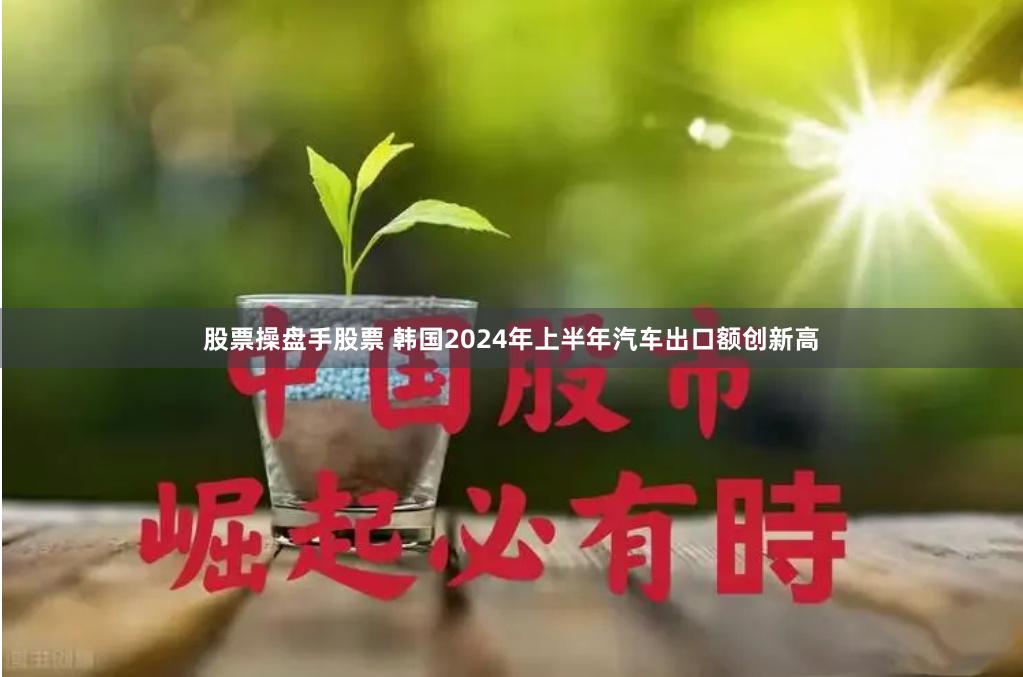 股票操盘手股票 韩国2024年上半年汽车出口额创新高