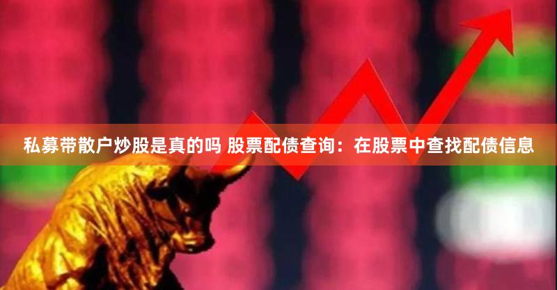 私募带散户炒股是真的吗 股票配债查询：在股票中查找配债信息